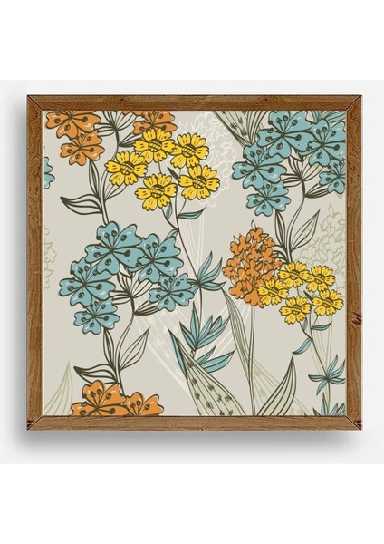 Çiçek Ahşap Çerçeveli Tablo