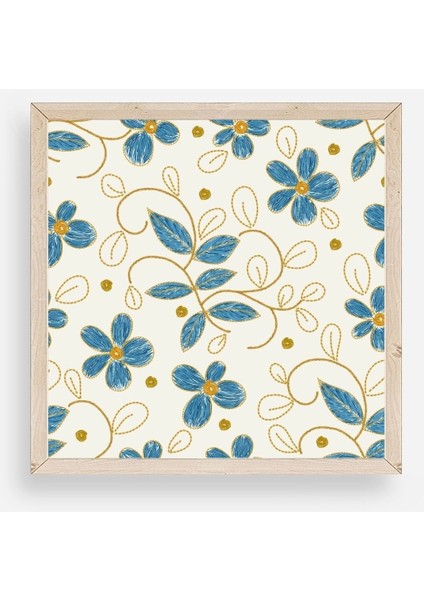 Çiçek Ahşap Çerçeveli Tablo