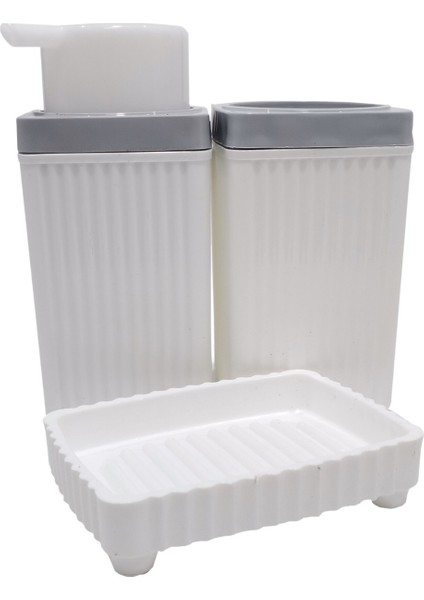 Şık 3'lü Banyo Seti: Diş Fırçalık, Sıvı ve Katı Sabunluklar fiyatları