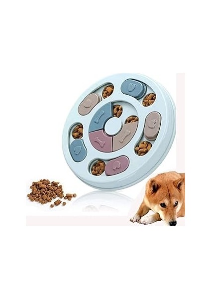 Tineke Köpek Oyuncağı Mama Bulmaca Yavaş Besleyici Köpek Gıda Dağıtıcı Yavaş Yeme Mavi̇
