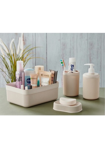 Şık 4 Parça Alesta Akrilik Banyo Seti, Modern ve Fonksiyonel Tasarım