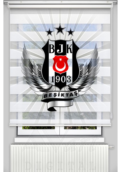 Siyah Beyaz Kartal Baskılı Zebra Perde - Dijital Baskılı Zebra Stor Perde