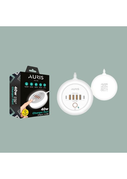 Aurıs ARS-CH80 40W Masa Üstü Işıklı Şarj Portu