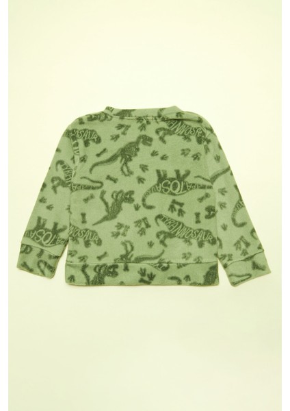 Dinazor Desenli Polar Erkek Çocuk Pijama Takımı modelleri