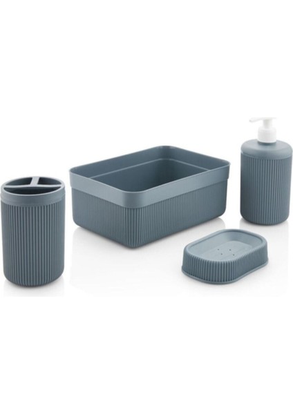 Şık 4'lü Akrilik Banyo Seti, Gri Renkli, Modern ve Kullanışlı Tasarım fiyatları