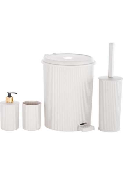 Şık 5 Parça Pedallı Kovalı Banyo Seti, Modern ve Kullanışlı Tasarım fiyatları