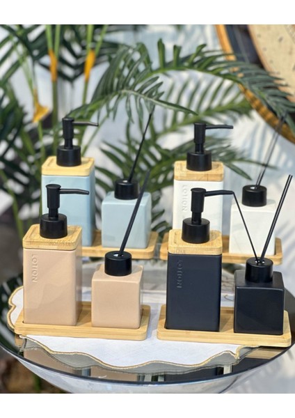 Ahşap Tepsili Sabunluk ve Kokuluk Banyo Takımı fiyatları