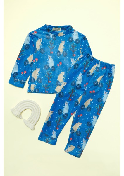 Koala Baskılı Polar Unisex Çocuk Pijama Takımı