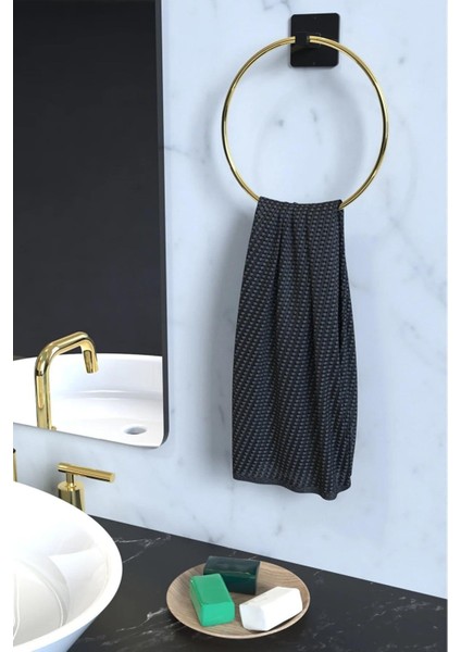 Altın Renk Yuvarlak Havluluk ve Tuvalet Kağıdı Seti 2'li, Çember Askılık fiyatları