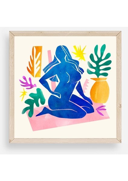 Kadın Ahşap Çerçeveli Tablo