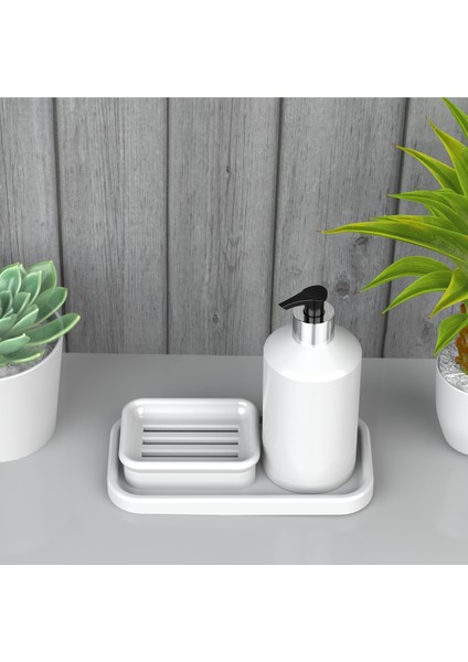 3'lü Banyo Seti: Sabunluk, Organizer ve Yağdanlık Takımı
