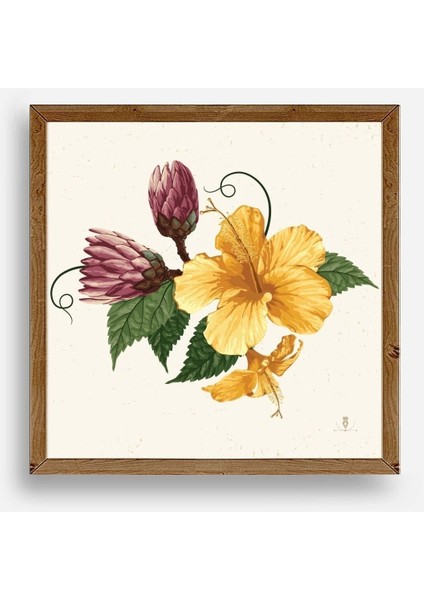 Çiçek Ahşap Çerçeveli Tablo