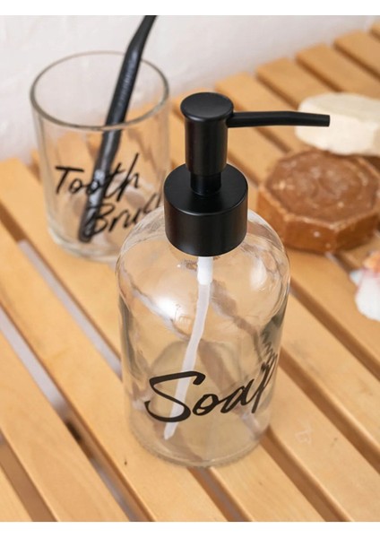 Slogan Baskılı Cam Banyo Seti, Şık ve Kullanışlı 2'li Set fiyatları