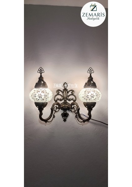 El Yapımı Otantik Mozaik Çiftli Aplik