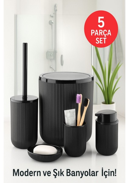 Şık ve Kullanışlı 5 Parça Banyo Seti, Modern Tasarım ve Kaliteyle Hazır