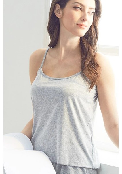 Kadın Gri Şortlu Penye Gecelik Takımı fiyatları