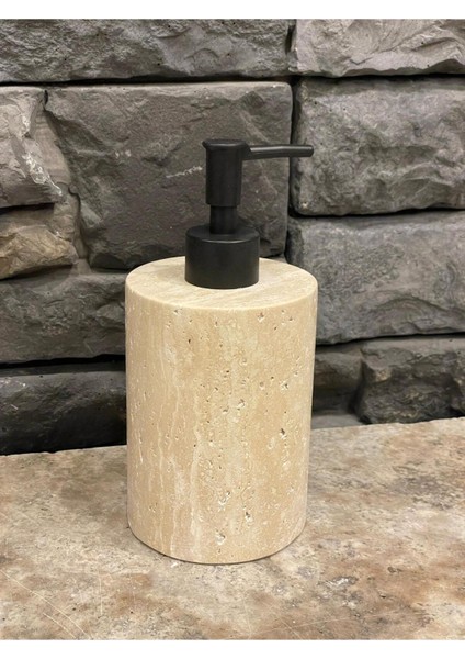 Traverten Siyah Pompalı Sıvı Sabunluk, Düz Model, Estetik ve Pratik fiyatları