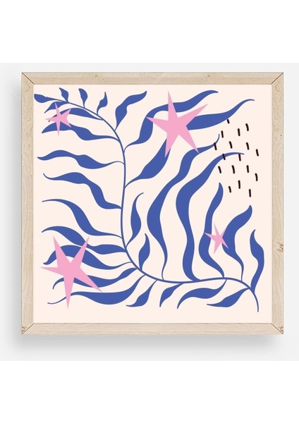 Yaprak Ahşap Çerçeveli Tablo