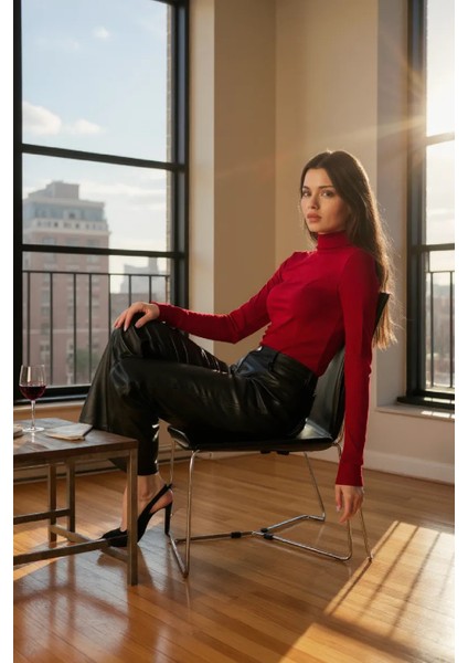 Kadın Bordo Parmak Detaylı Esnek Uzun Kollu Body modelleri