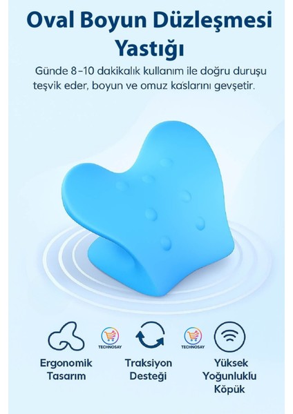 Oval Boyun Düzleşmesi Yastığı | Servikal Traksiyon ve Gevşetici Omuz Sedyesi | Boyun Düzeltici Masaj fırsatları