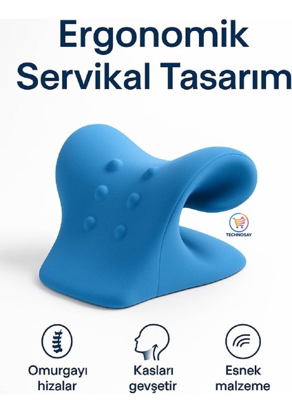 Oval Boyun Düzleşmesi Yastığı | Servikal Traksiyon ve Gevşetici Omuz Sedyesi | Boyun Düzeltici Masaj indirimleri