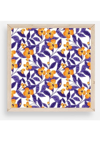 Çiçek Ahşap Çerçeveli Tablo