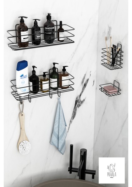 Pratik Siyah Metal Banyo Rafı 4’lü Düzenleyici Seti fiyatları
