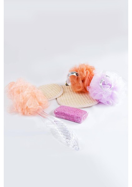 6'lı Banyo Bakım Seti, Duş Lifi, Sisal Yüz ve Vücut Lifi, Ponza Taşı