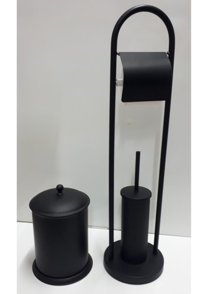 Siyah Kolon Seti ve 3 Litre Manuel Çöp Kovası, Pratik Temizlik Çözümleri