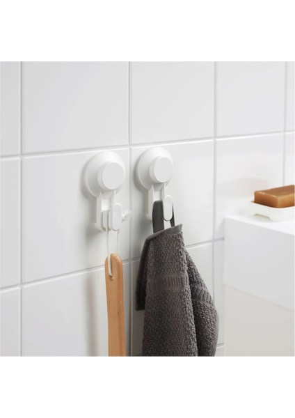 Çiftli Vantuzlu Banyo Seti, Beyaz Plastik Duvar Askısı ve Sabunluk fiyatları