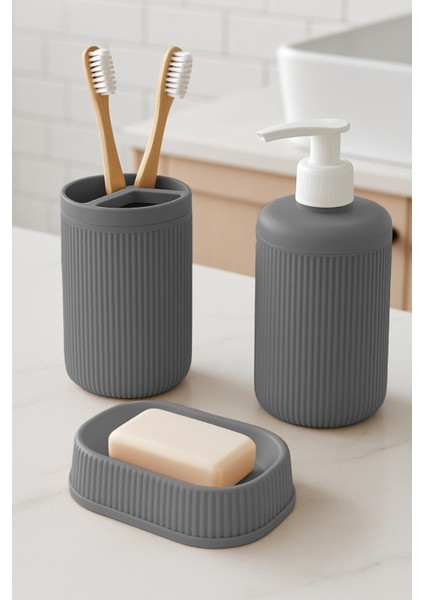 Pratik ve Şık 3'lü Banyo Seti, Ev Dekorasyonu ve Temizlik Için