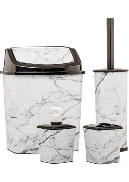 Banyo 3'lü Set: Çöp Kovası, Tuvalet Fırçası, Sabunluk ve Diş Fırçalık fiyatları