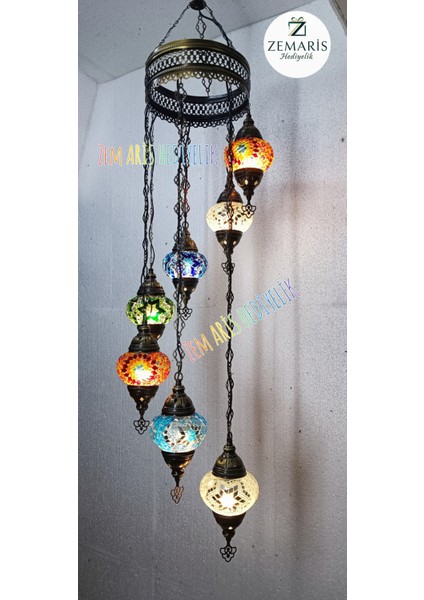 Dekoratif Sarkıt Mozaik Tavan Lambası 7'li Otantik Lamba modelleri