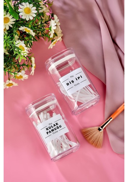 2'li Kapaklı Akrilik Diş Ipi ve Kulak Temizliği Seti 250 ml