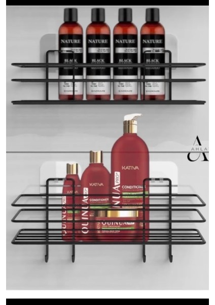 Siyah 4'lü Banyo Seti, Duş Rafı, Yuvarlak Havluluk ve Wc Kağıtlık fiyatları