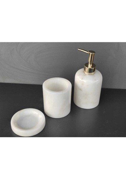 Beyaz Mermer 3'lü Banyo Seti, Şık ve Kullanışlı Tasarım fiyatları