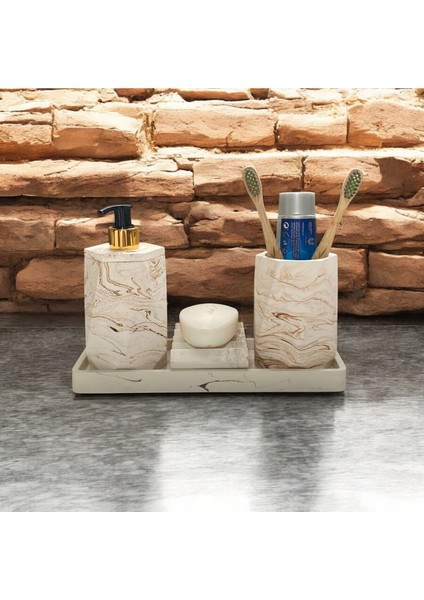 Modern 4 Parça Beton Banyo Seti, Şık ve Fonksiyonel Tasarım