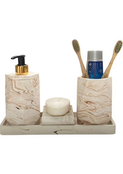 Modern 4 Parça Beton Banyo Seti, Şık ve Fonksiyonel Tasarım fiyatları