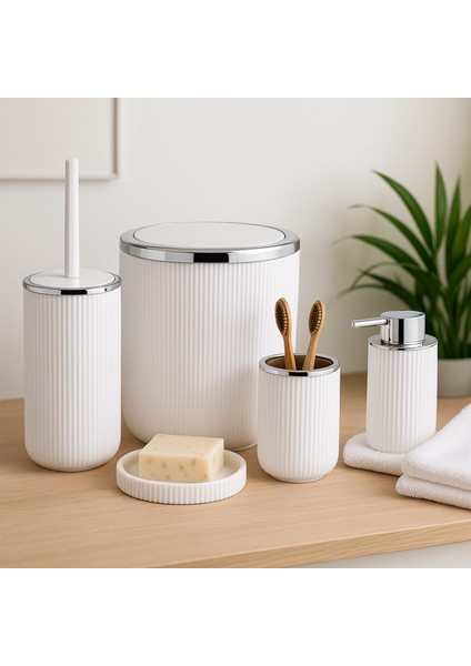 Şık ve Kaliteli 5 Parça Banyo Seti, Estetik ve Fonksiyonel Tasarım