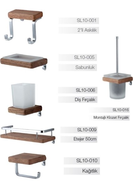 Şık Ahşap Detaylı Banyo Seti, Zarif ve Kullanışlı Tasarım