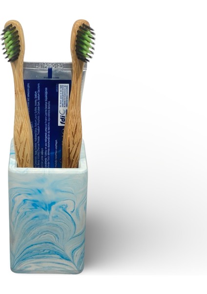 Modern Mermer Temalı 3 Parça Beton Banyo Aksesuar Seti