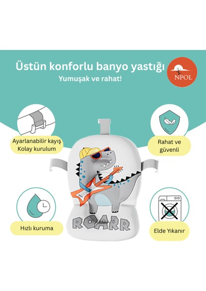 Tam Katlanır Termometreli Yeni Doğan Küveti – Yıkama Yastıklı, Avrupa Sertifikalı Bebek Küveti