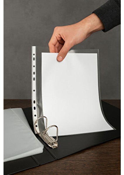 100 Adet A4 Şeffaf Poşet Dosya Föy Renkli ve Ölçüleriyle Pratik Kırtasiye Ürünü