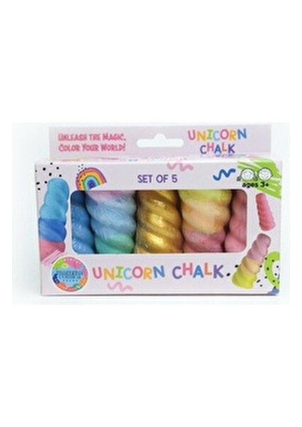 MammaComica Unicorn Tebeşir Seti 5'li Renkli Yumuşak Çocuklar İçin Eğlenceli Oyun Malzemesi indirimleri