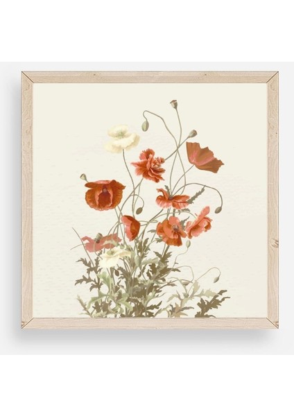 Çiçek Ahşap Çerçeveli Tablo