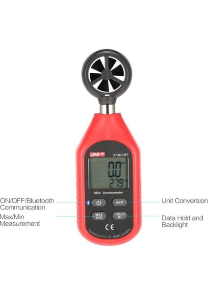 Mini Anemometre Rüzgar Hızı Ölçer, Taşınabilir ve Hassas Test Cihazı