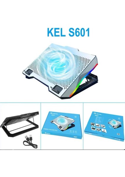 ZR924 S601 Tek Fanlı Rgb Metalik Laptop Soğutucu