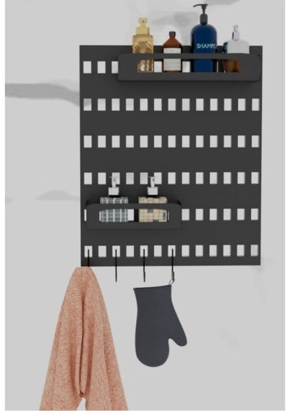 Metal Banyo Duvar Panosu, Organizer ve Düzenleyici, Pratik ve Şık Tasarım