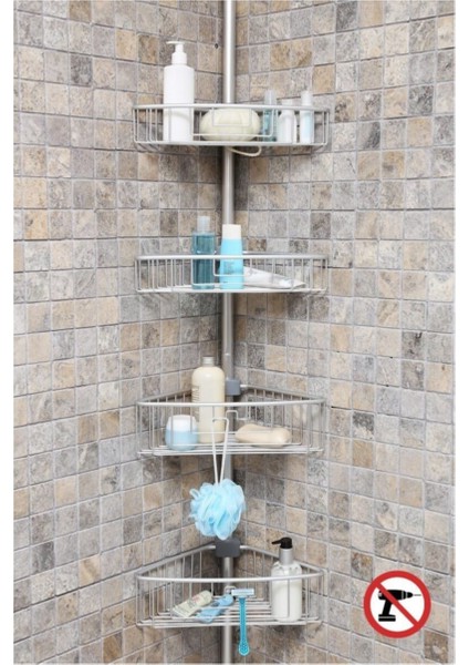 Primanova Alüminyum Köşe Rafı, Şık ve Dayanıklı Depolama Çözümü