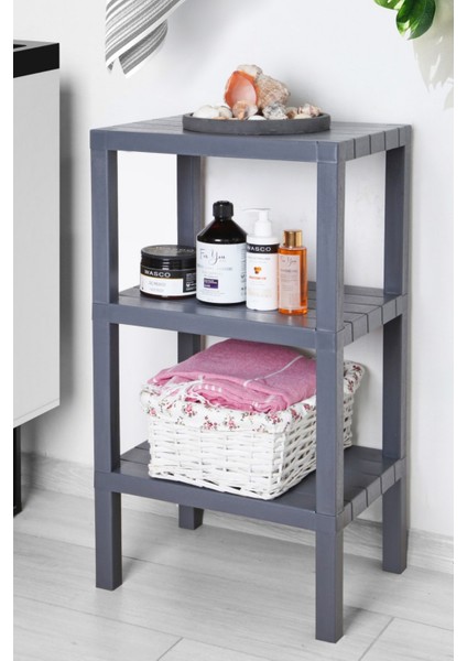 3 Katlı Çok Amaçlı Plastik Raf Ünitesi, Mutfak, Banyo ve Balkon Için